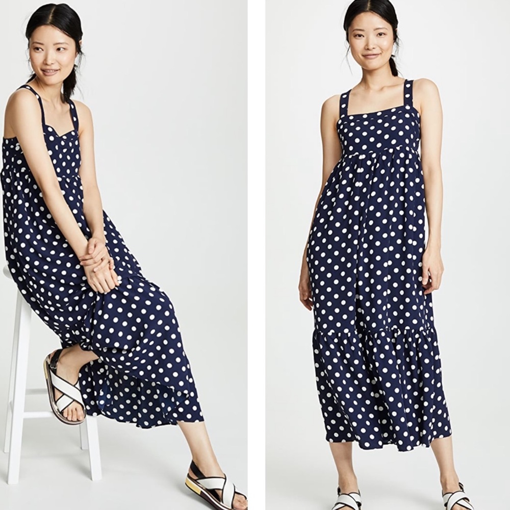NWOT English Factory Polkadot Sleeveless midi dress